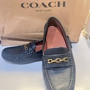 Coach Crosby Driver Loafer Black Leather Size 8.5B